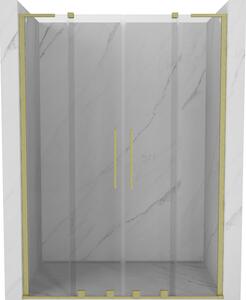 Mexen Velar L Duo, usa de dus culisanta pentru deschidere 150 cm, sticla transparenta 8 mm, auriu mat, 871-150-003-02-55