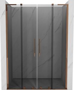 Mexen Velar L Duo, usa de dus culisanta pentru deschidere 140 cm, sticla gri 8mm, aur roz, 871-140-003-42-60