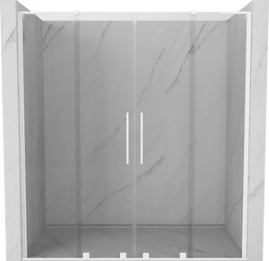 Mexen Velar L Duo, usa de dus culisanta pentru deschidere 200 cm, sticla transparenta 8 mm, alb mat, 871-200-003-02-20