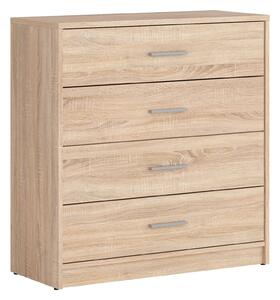 Comoda NEPO PLUS, stejar sonoma, PAL laminat, cu 4 sertare, 80x34x84 c