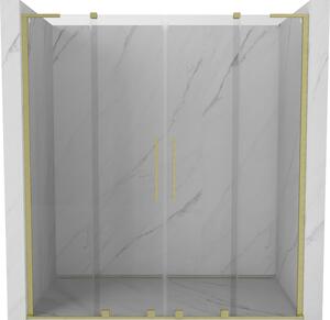 Mexen Velar L Duo, usa de dus culisanta pentru deschidere 170 cm, sticla transparenta 8 mm, auriu mat, 871-170-003-02-55