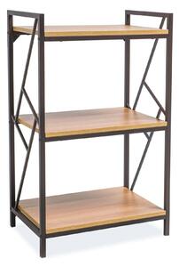 Etajera TABLO R3, stejar/maro inchis, PAL laminat/metal, 60x40x99 cm