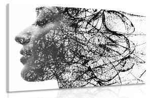 Tablou femeie cu elemente abstracte