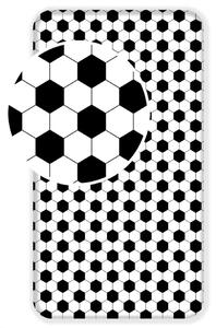 Cearceaf din bumbac pentru copii Fotbal, 90 x 200 cm