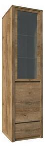 Vitrina MONTANA W1D, stejar lefkas inchis, PAL laminat/canturi PVC/sti