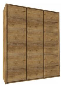 Dulap MONTANA S3D, stejar lefkas inchis, PAL melaminat, cu 3 usi, 166x