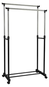 Stander haine OLIVER, negru/crom, metal/plastic, 80x43x150 cm