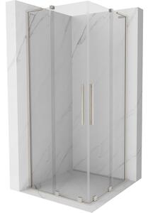 Mexen Velar L Duo, cabină de duș cu ușă glisantă 80 x 80 cm, sticlă transparentă de 8 mm, oțel periat, 871-080-080-02-03-97