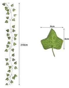 Ghirlanda decorativa iedera artificiala, 3 siruri, lungime 6,3 metri, verde