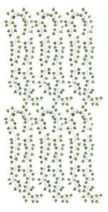 Ghirlanda artificiala iedera decorativa, 6 siruri, 81 de frunze, lungime 12.6 m, verde
