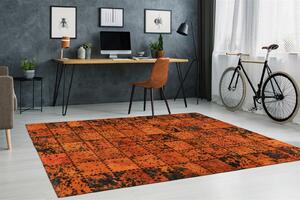 Covor abstract Voila 125, Orange , Inaltime fir 8 mm