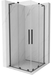 Mexen Velar L Duo, cabină de duș cu ușă glisantă 90 x 90 cm, sticlă transparentă de 8 mm, grafit lustruit, 871-090-090-02-03-66