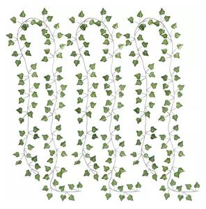 Ghirlanda decorativa iedera artificiala, 3 siruri, lungime 6,3 metri, verde