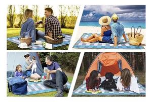 Patura izolanta camping, pliabila, multifunctionala, fleece/spuma/aluminiu, 2x2m, 920g, multicolor