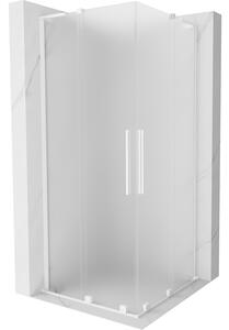 Mexen Velar L Duo, cabină de duș cu ușă glisantă 80 x 80 cm, sticlă mată 8 mm, alb mat, 871-080-080-02-33-20