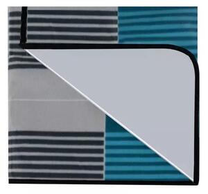 Patura izolanta camping, pliabila, multifunctionala, fleece/spuma/aluminiu, 2x2m, 920g, multicolor