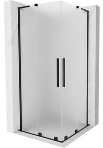 Mexen Velar L Duo, cabină de duș cu ușă glisantă 80 x 80 cm, sticlă mată 8 mm, negru mat, 871-080-080-02-33-70