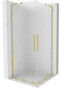 Mexen Velar L Duo, cabină de duș cu ușă glisantă 80 x 80 cm, sticlă mată 8 mm, auriu mat, 871-080-080-02-33-55