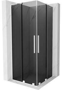 Mexen Velar L Duo, cabină de duș cu ușă glisantă 80 x 80 cm, sticlă gri 8 mm, alb mat, 871-080-080-02-43-20