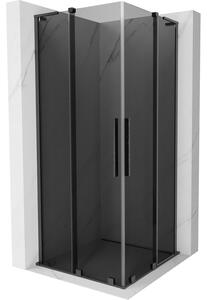 Mexen Velar L Duo, cabină de duș cu ușă glisantă 80 x 80 cm, sticlă gri 8 mm, grafit lustruit, 871-080-080-02-43-66