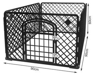 Tarc animale de companie, universal, usa intrare, ABS, 90x90x60 cm, negru