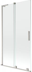 Mexen Velar L, paravan de baie glisant cu 2 aripi 100 x 150 cm, sticlă transparentă de 8 mm, oțel periat, 896-100-003-01-97