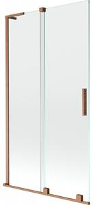 Mexen Velar L, paravan de baie glisant cu 2 aripi 100 x 150 cm, sticlă transparentă de 8 mm, cupru mat, 896-100-003-01-65