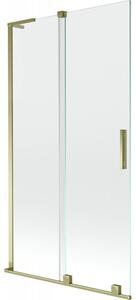 Mexen Velar L, paravan de baie glisant cu 2 aripi 100 x 150 cm, sticlă transparentă de 8 mm, profil auriu lucios, 896-100-003-01-50
