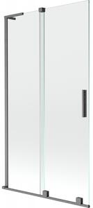 Mexen Velar L, paravan de baie glisant cu 2 aripi 100 x 150 cm, sticlă transparentă de 8 mm, grafit lustruit, 896-100-003-01-66