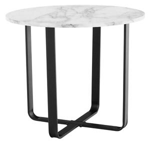 Masuta cafea SALINO, alb cu efect de marmura, metal, 60x60x50 cm