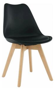 Scaun BALI 2 NEW, negru/fag, piele ecologica/plastic/lemn, 48x56x81 cm