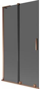 Mexen Velar L, paravan de baie glisant cu 2 aripi 100 x 150 cm, sticlă gri 8 mm, aur roz, 896-100-003-41-60
