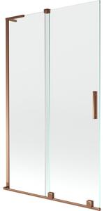 Mexen Velar L, paravan de baie glisant cu 2 aripi 110 x 150 cm, sticlă transparentă de 8 mm, aur roz, 896-110-003-01-60