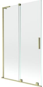 Mexen Velar L, paravan de baie glisant cu 2 aripi 110 x 150 cm, sticlă transparentă de 8 mm, profil auriu mat, 896-110-003-01-55
