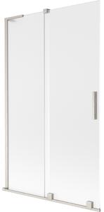 Mexen Velar L, paravan de baie glisant cu 2 aripi 110 x 150 cm, sticlă mată 8 mm, oțel periat, 896-110-003-31-97
