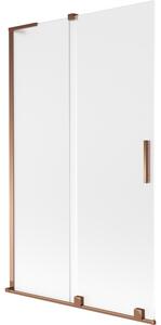 Mexen Velar L, paravan de baie glisant cu 2 aripi 110 x 150 cm, sticlă mată 8 mm, aur roz, 896-110-003-31-60