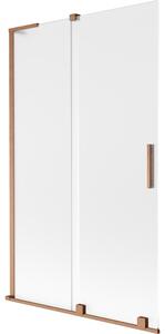 Mexen Velar L, paravan de baie glisant cu 2 aripi 110 x 150 cm, sticlă mată 8 mm, cupru mat, 896-110-003-31-65