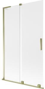 Mexen Velar L, paravan de baie glisant cu 2 aripi 110 x 150 cm, sticlă mată 8 mm, auriu strălucitor, 896-110-003-31-50