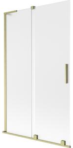 Mexen Velar L, paravan de baie glisant cu 2 aripi 110 x 150 cm, sticlă mată 8 mm, auriu mat, 896-110-003-31-55