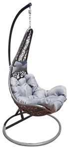 Balansoar gradina KALEA 2 NEW, gri, metal/stofa clasica, 105x105x195 c