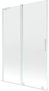 Mexen Velar L, paravan de baie glisant cu 2 aripi 120 x 150 cm, sticlă transparentă de 8 mm, profil alb, 896-120-003-01-20