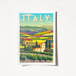 Poster A4 Italy Multicolor 21x29.7 cm