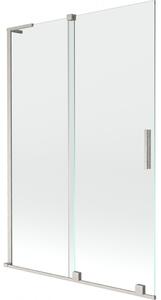 Mexen Velar L, paravan de baie glisant cu 2 aripi 120 x 150 cm, sticlă transparentă de 8 mm, oțel periat, 896-120-003-01-97