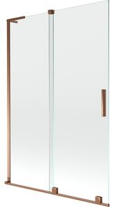Mexen Velar L, paravan de baie glisant cu 2 aripi 120 x 150 cm, sticlă transparentă de 8 mm, aur roz, 896-120-003-01-60