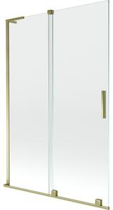 Mexen Velar L, paravan de baie glisant cu 2 aripi 120 x 150 cm, sticlă transparentă de 8 mm, profil auriu lucios, 896-120-003-01-50