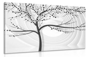 Tablou copac modern pe fundal abstract alb-negru