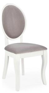 Scaun alb cu gri VELO, gri/alb, stofa catifelata/lemn, 44x53x96 cm