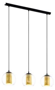 Eglo 79461 - Lustră suspendată pe cablu BOLSANO 3xE27/28W/230V auriu/negru