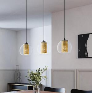 Eglo 79461 - Lustră suspendată pe cablu BOLSANO 3xE27/28W/230V auriu/negru