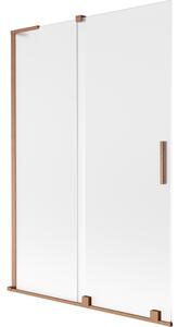 Mexen Velar L, paravan de baie glisant cu 2 aripi 120 x 150 cm, sticlă mată 8 mm, cupru mat, 896-120-003-31-65